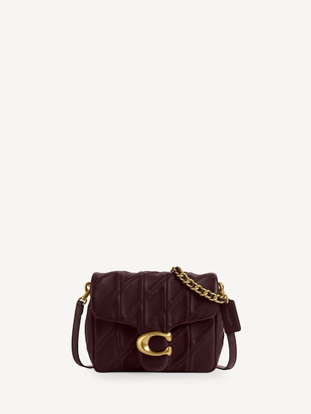 Red Quilted Washed Leather Times Square Tabby Shoulder Bag (AD7207) | £495