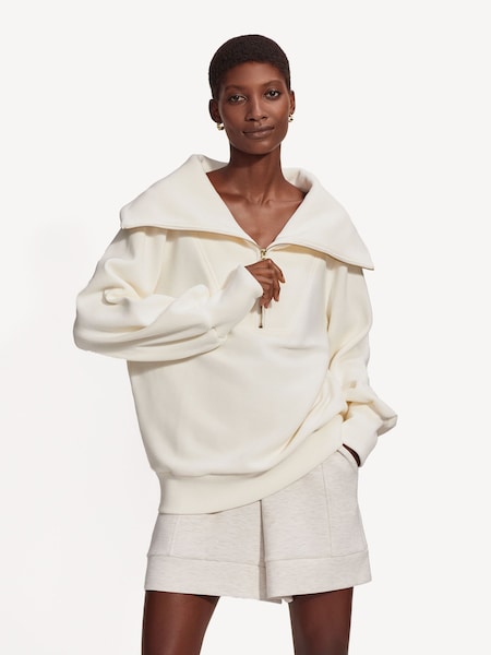 Ivory Vine Half Zip Sweatshirt (E72259) | £125