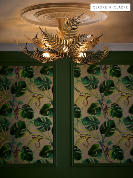 Clarke and Clarke Gold Gold Leaf Chandelier (100355) | £210