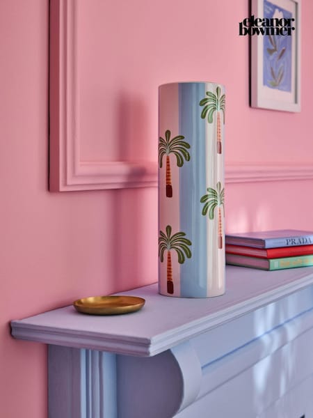 Eleanor Bowmer Blue/Green Palm Tree Vase (814595) | £28