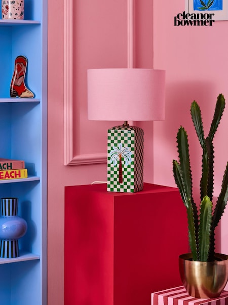 Eleanor Bowmer Green Palm Check Table Lamp (870564) | £110