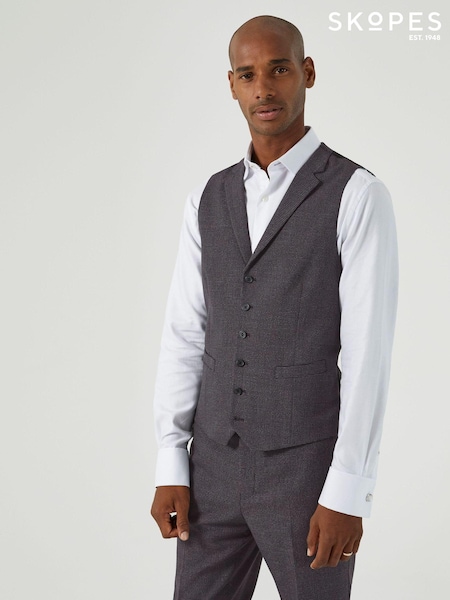 Skopes Grey Norris Check Single Breasted Suit Waistcoat (AU2288) | £55