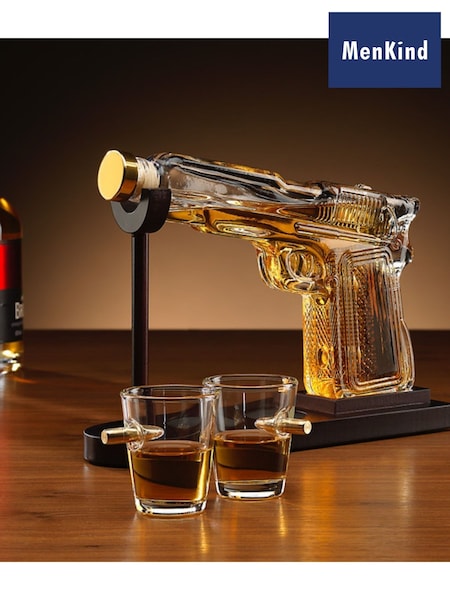 MenKind Clear Gun Decanter And Glass Gift Set (H58247) | £35