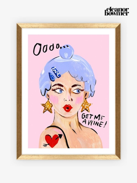 Eleanor Bowmer Gold Get Me A Wine Framed Art (W28491) | £50