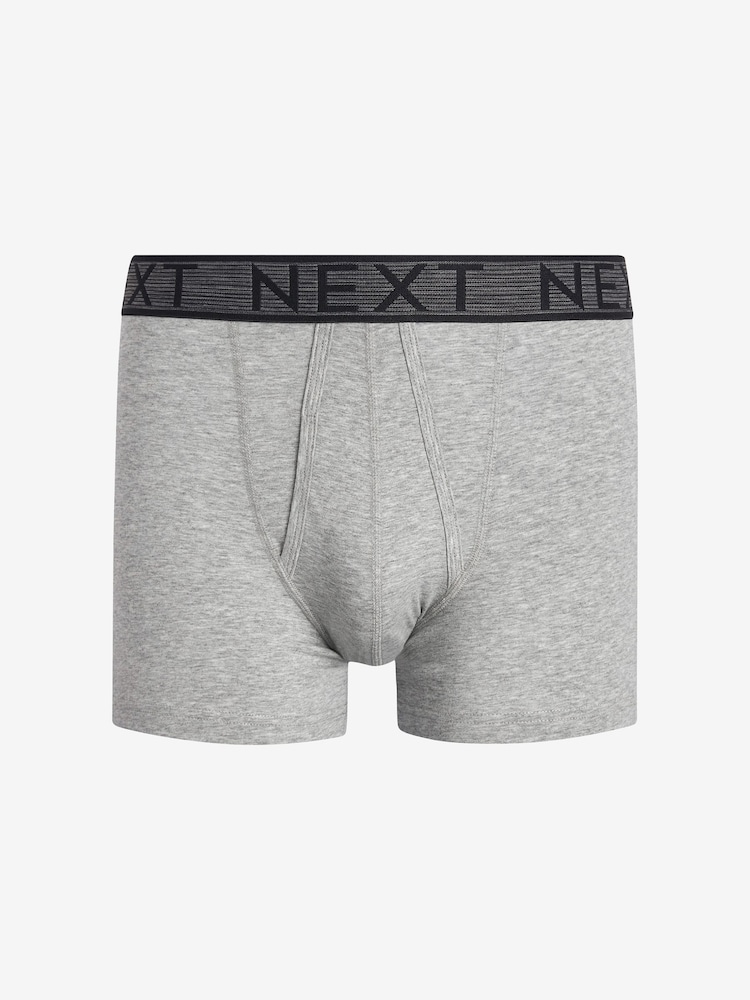 Grey 4 pack A-Front Cotton Rich Boxers - Image 2 of 7
