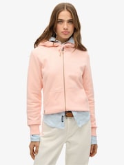 Superdry Pink Essential Logo Zip Hoodie - Image 1 of 7