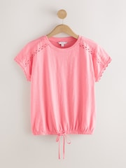 Bright Pink Short Sleeve Bubblehem T-Shirt - Image 6 of 8