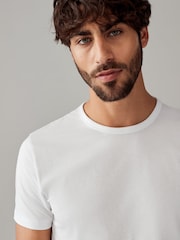 White Regular Fit 100% Cotton Layering T-Shirts 2 Pack - Image 6 of 9